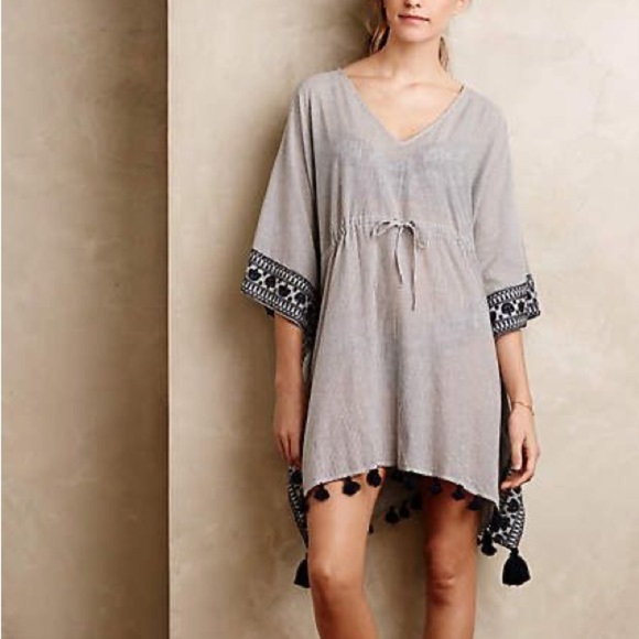 Anthropologie railroad strip kaftan swim cover M/L - Picture 1 of 6